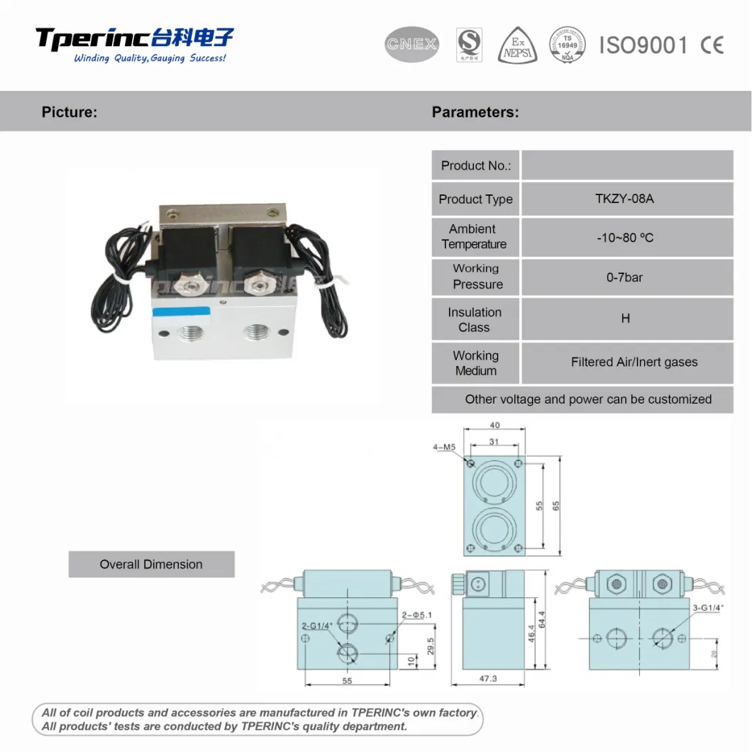 4 Way 2 Position DC12V/24V 1L-5L Oxygen Diaphragm Solenoid Valve for Oxygen Concentrator Machine